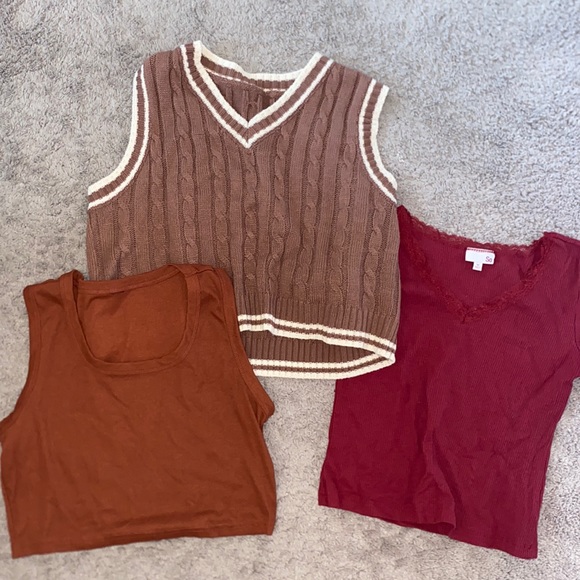 Sweater Vest, tank and tee SO and Shein brand. All barely worn & size M/L - Picture 1 of 1